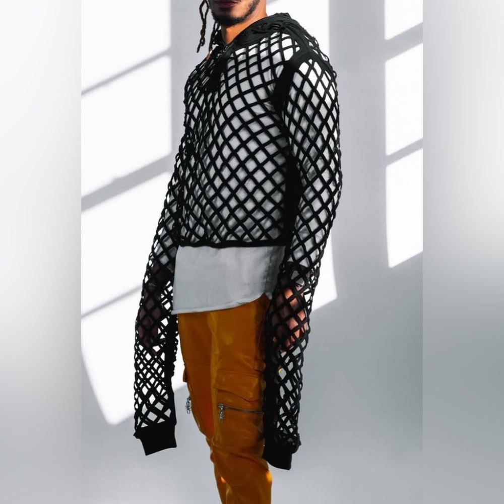 NWT Guapi Black Cage Mesh Hoodie Limited Edition Pullover #70 of‎ 100 Sz Small